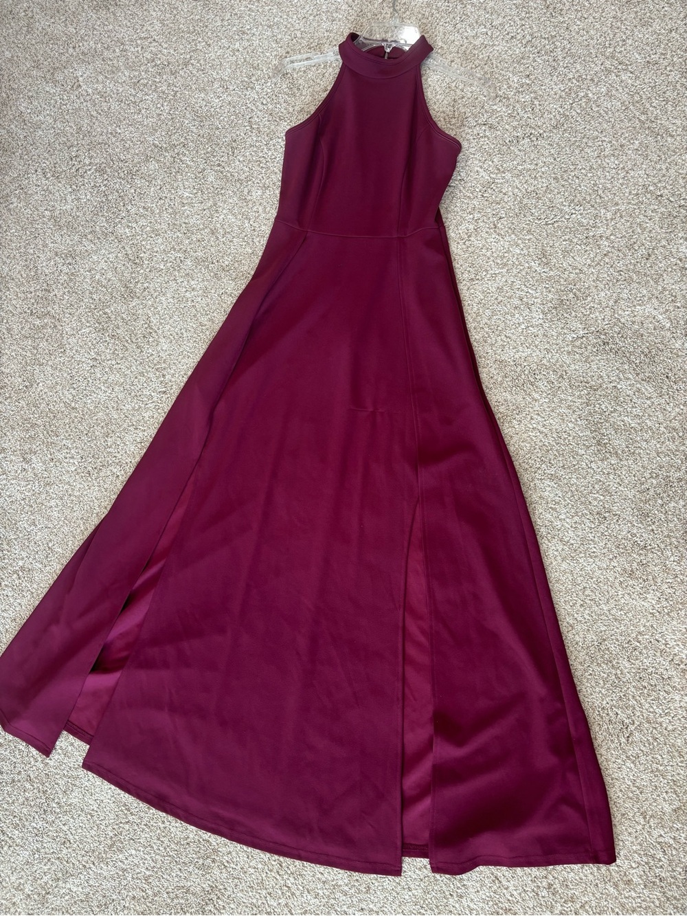 Maroon Halter Top Dress Women’s Size Small Halter Top Wedding Guest Dress